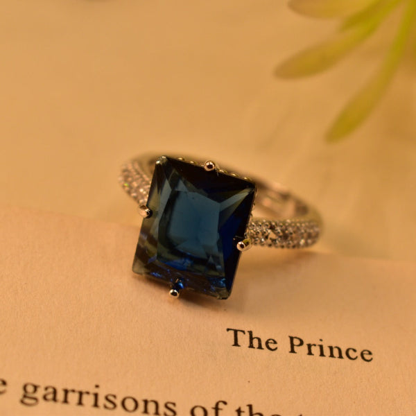 Charming Design Silver Plated Real Stones Ring For Girls/Women
