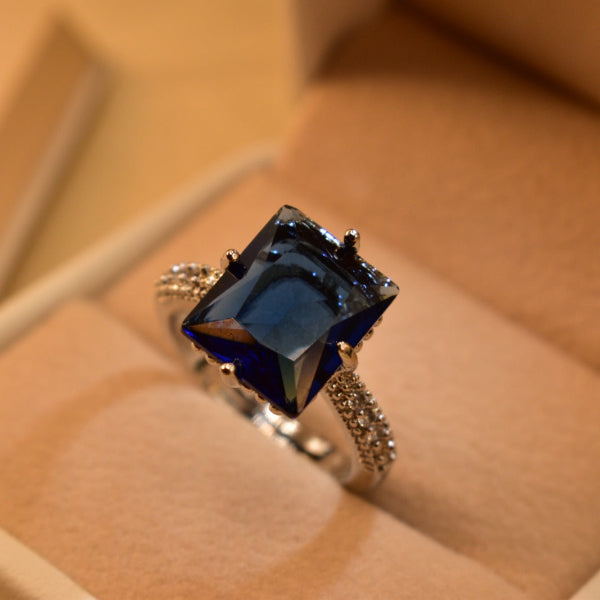 Charming Design Silver Plated Real Stones Ring For Girls/Women