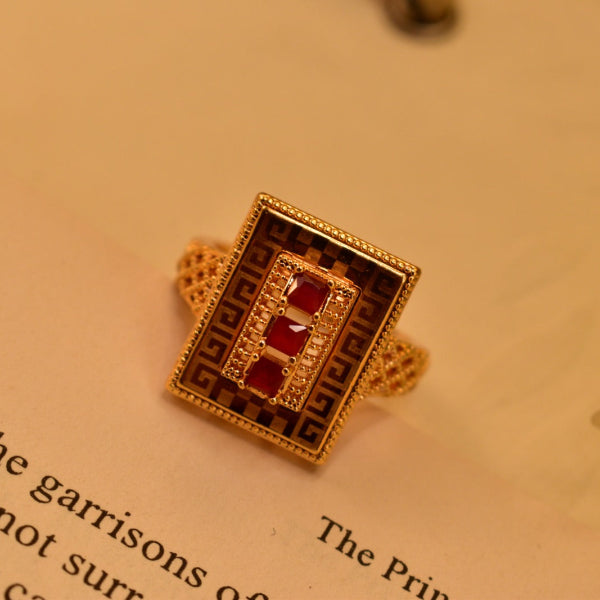 Unique Design Gold Plated Crystal Stones Ring For Girls/Women
