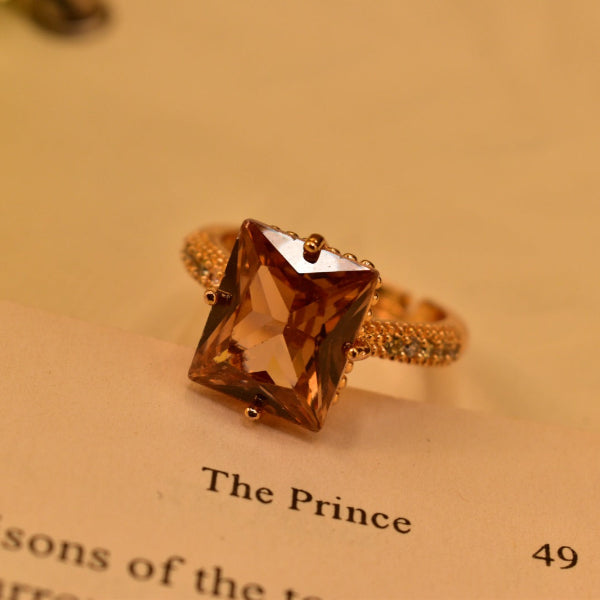 Luminous Design Gold Plated Crystal Stones Ring For Girls/Women
