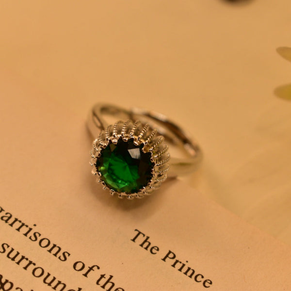 Elegant Design Silver Plated Real Stones Ring For Girls/Women