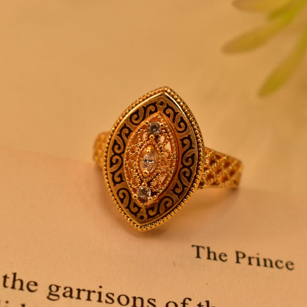 Luminous Design Gold Plated Real Stones Ring For Girls/Women