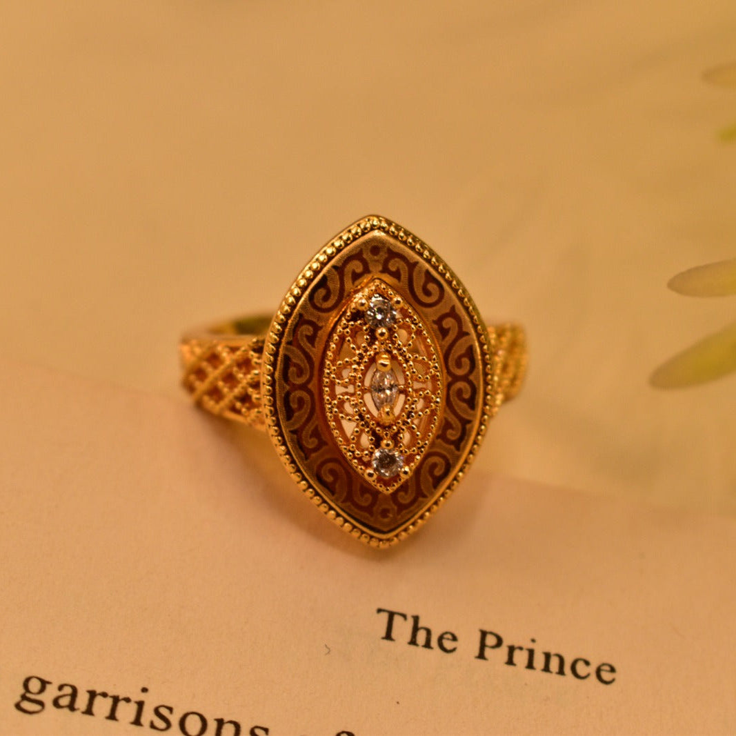 Luminous Design Gold Plated Real Stones Ring For Girls/Women