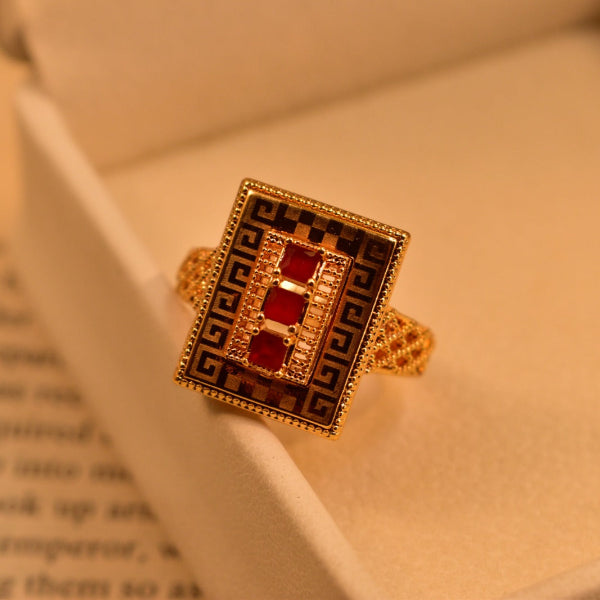 Unique Design Gold Plated Crystal Stones Ring For Girls/Women