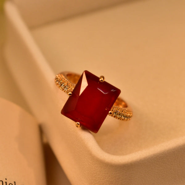 Luminous Design Gold Plated Crystal Stones Ring For Girls/Women