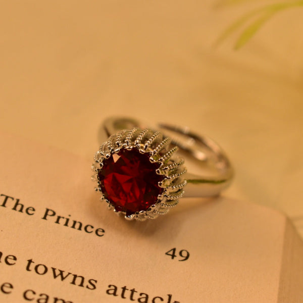 Elegant Design Silver Plated Real Stones Ring For Girls/Women