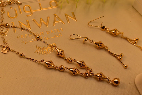 Glamorous Design Gold Plated Necklace Set for Girls/Women