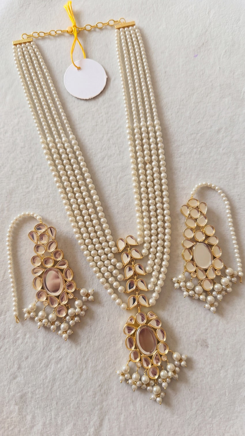 Elegant Design Gold Plated Crystal Stones Necklace Set for Girls/Women