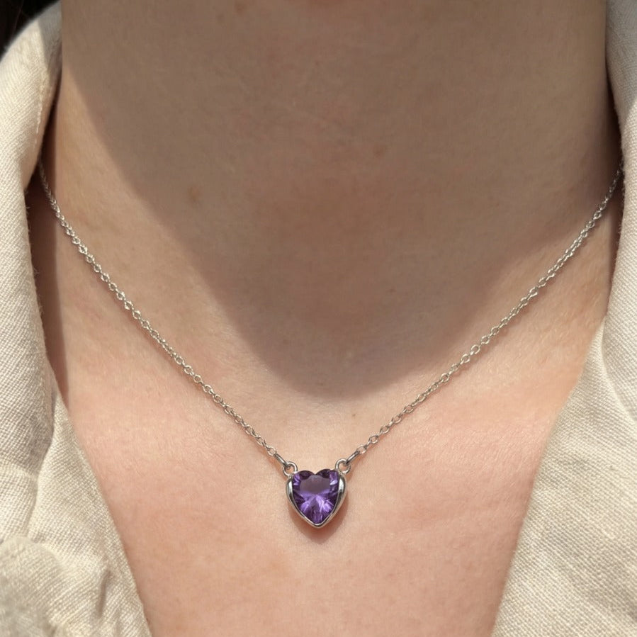 Beautiful Heart Design Plated Crystal Stone Pendant for Girls/Women