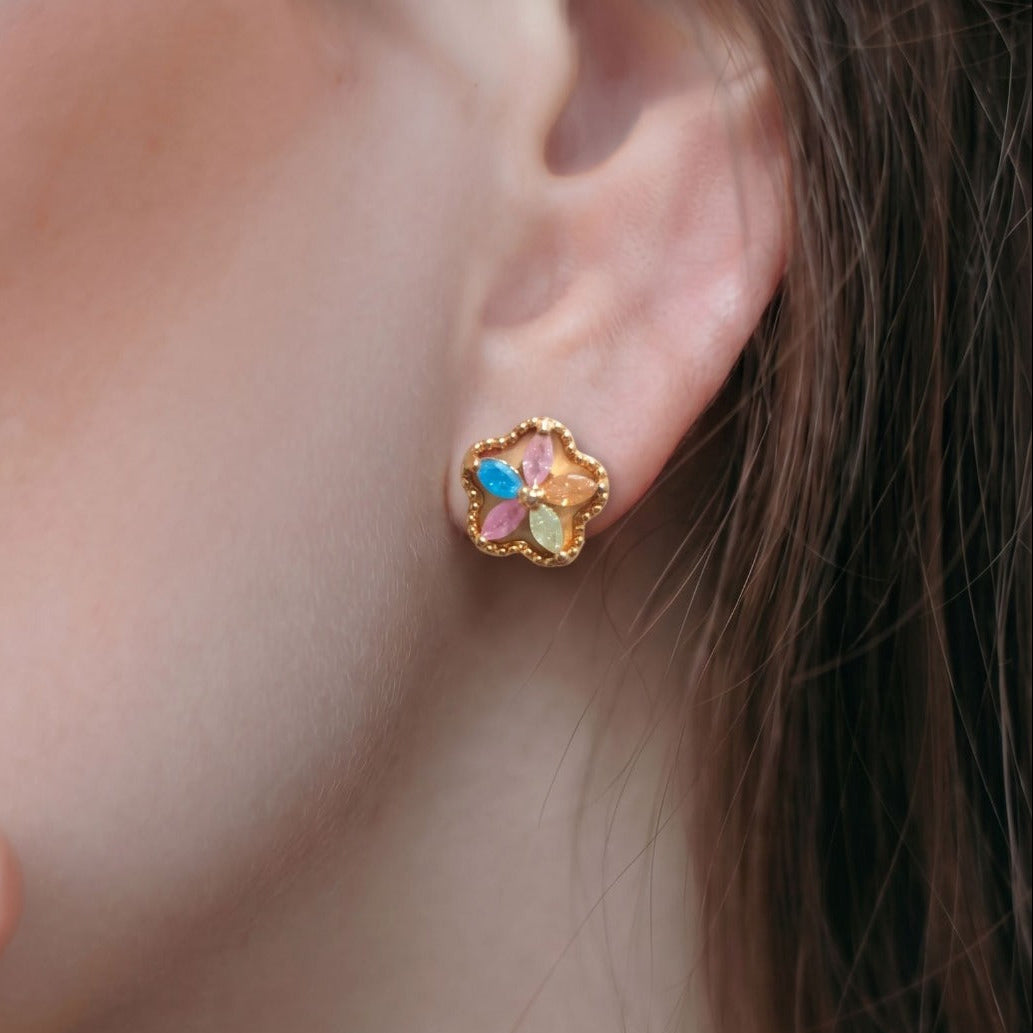Luxury Design Gold Plated Crystal Stones Earrings For Girls/women