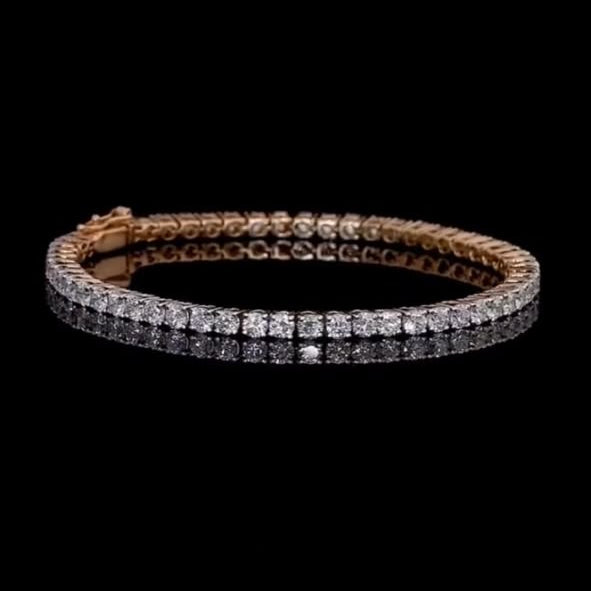 Diamond Cut Stones Gold Plated Tennis- Bracelet