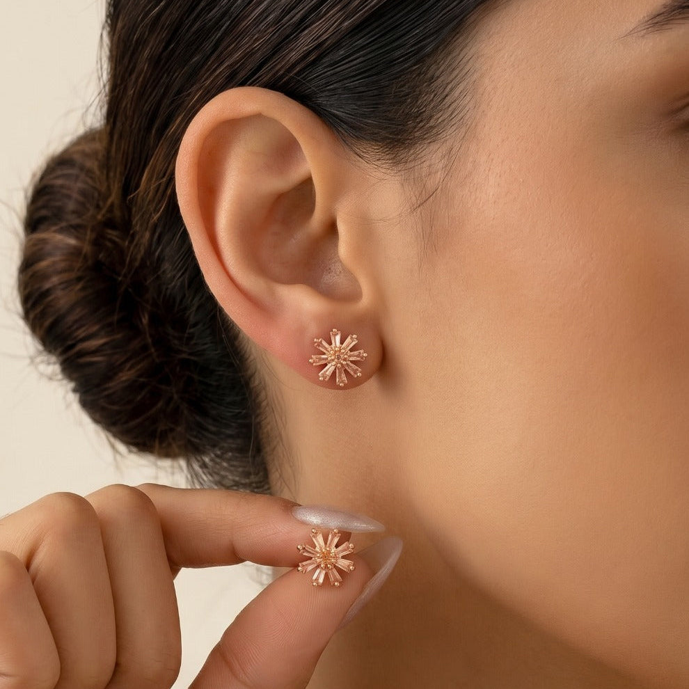 Luminous Design Gold Plated Crystal Stones Earrings For Girls/Women