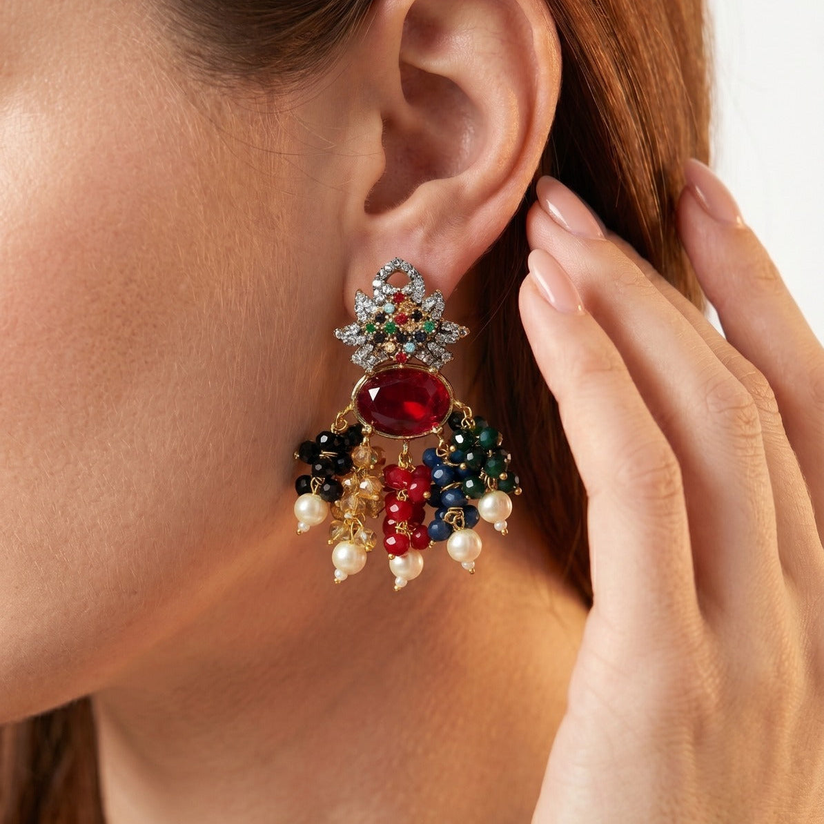 Luminous Design Gold Plated Crystal Stones Earrings For Girls/women