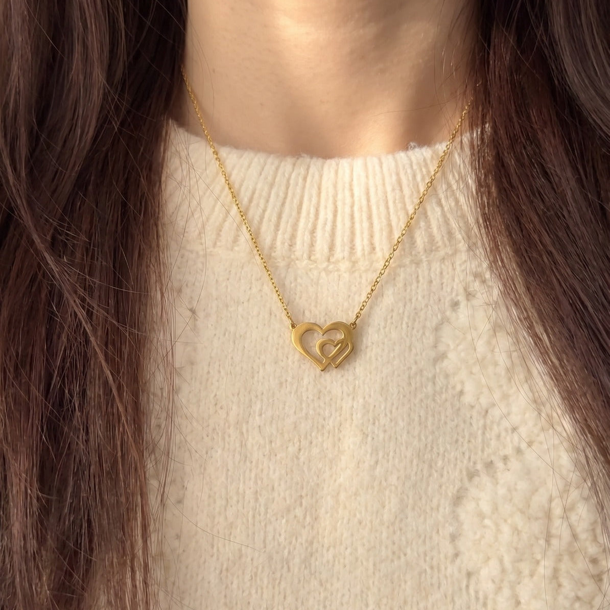 Luminous Heart Design Gold Plated Necklace For Girls/Women