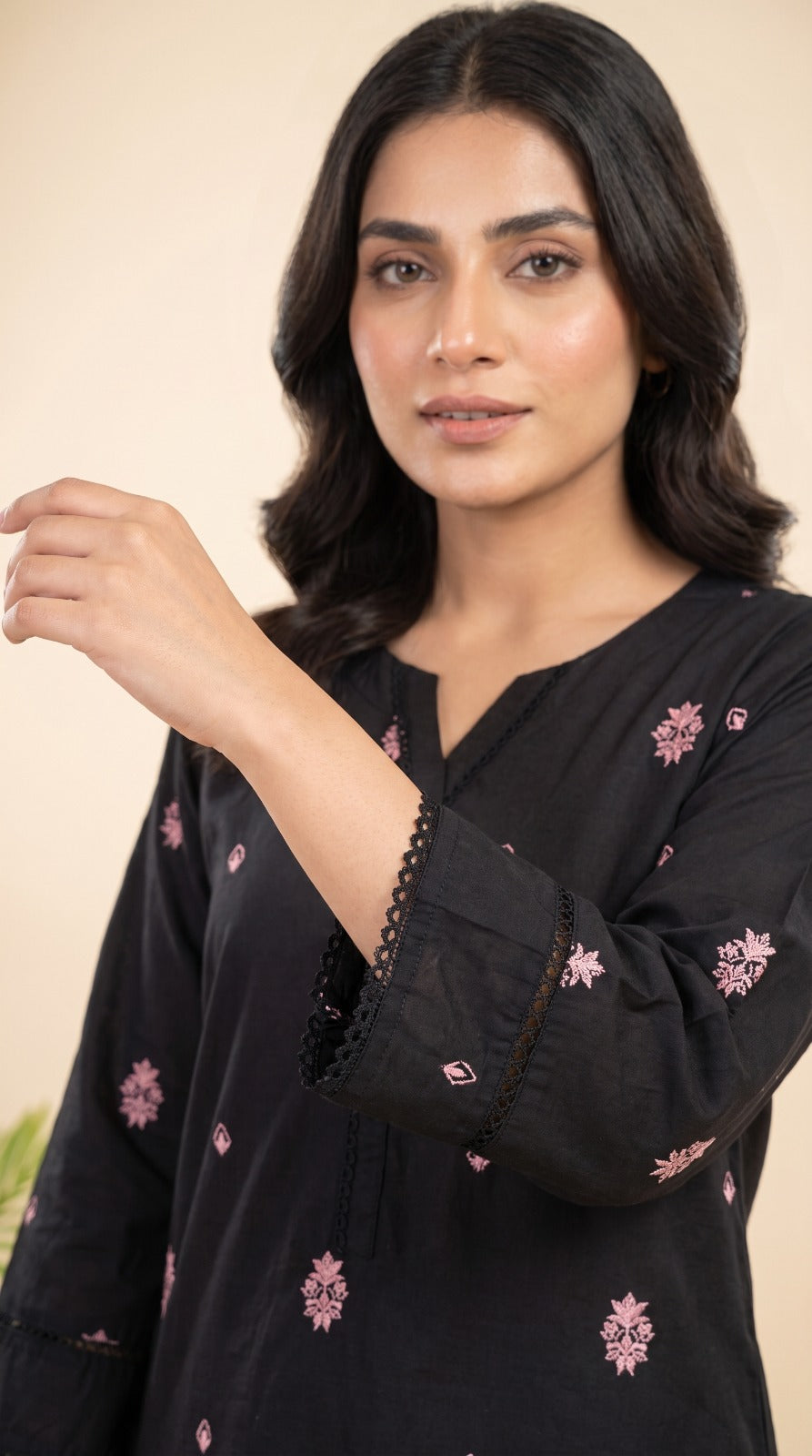 Black Embroidered 2-Piece Lawn Co-Ord Set