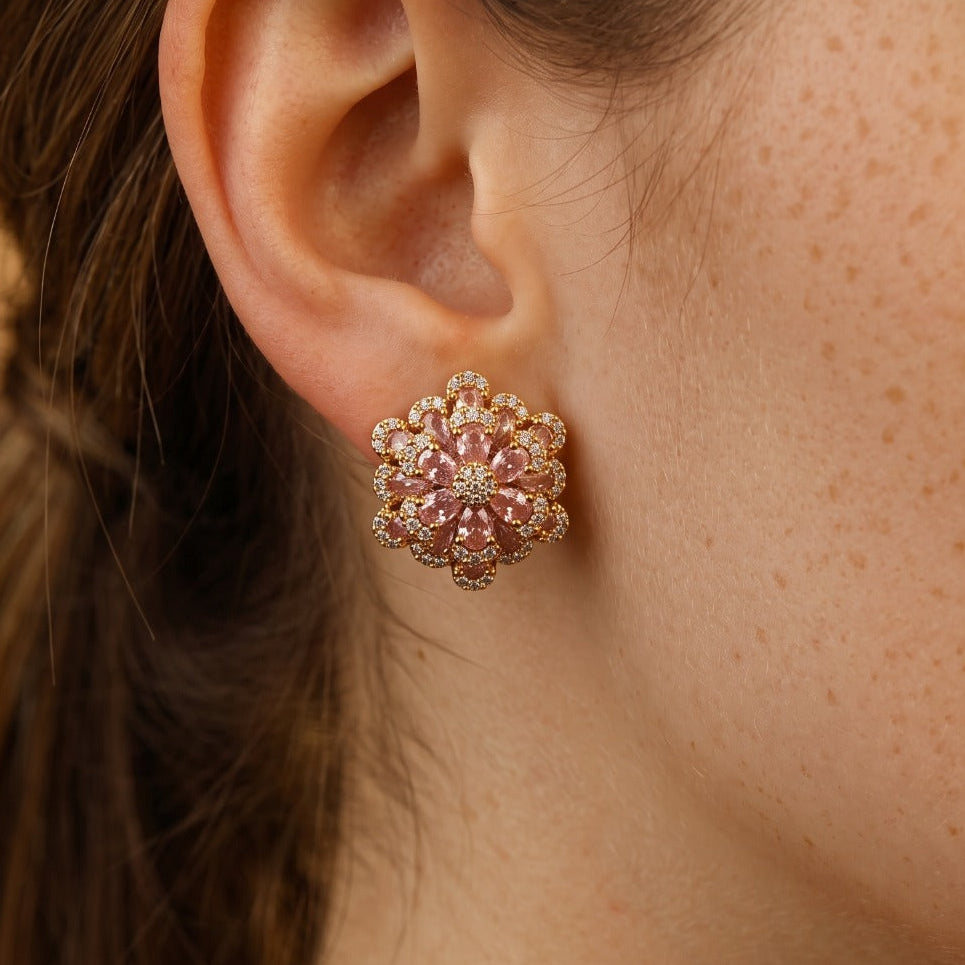 Elegant Design Silver Plated Crystal Stones Earrings For Girls/women