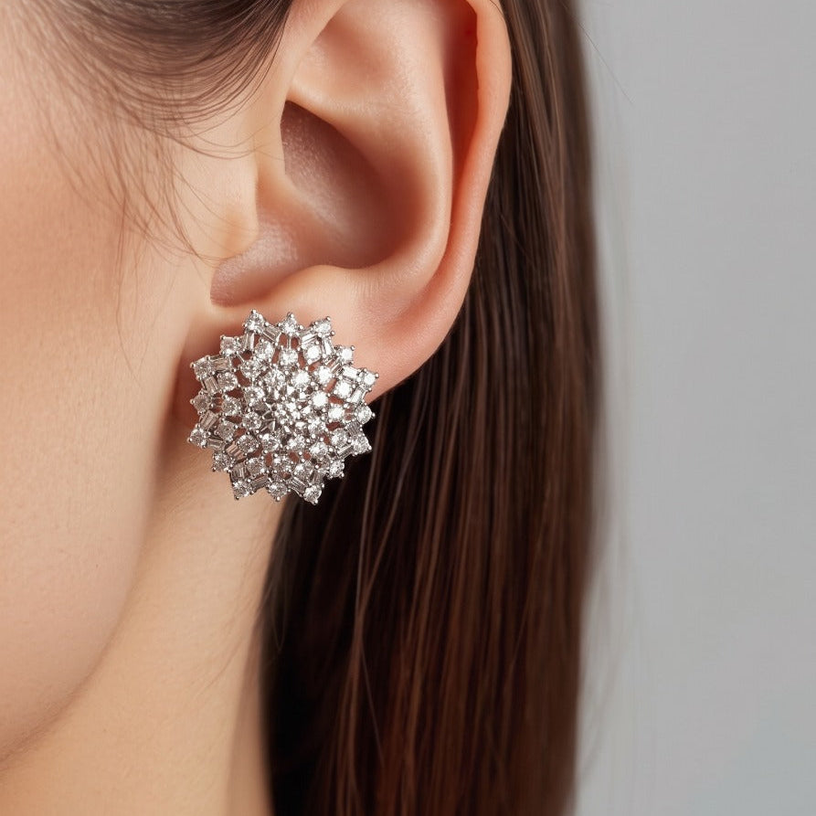 Luxury Design Gold Plated Crystal Stones Earrings For Girls/women