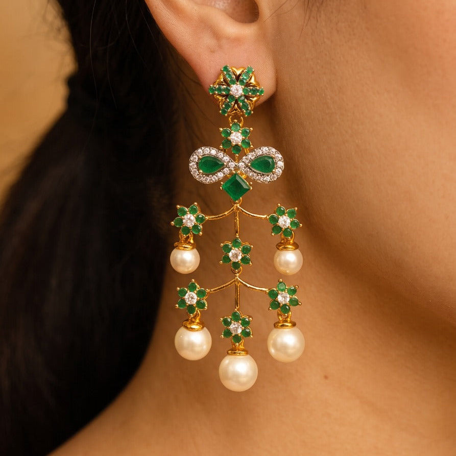 Glamorous Design Gold Plated Crystal Stones Earrings For Girls/women