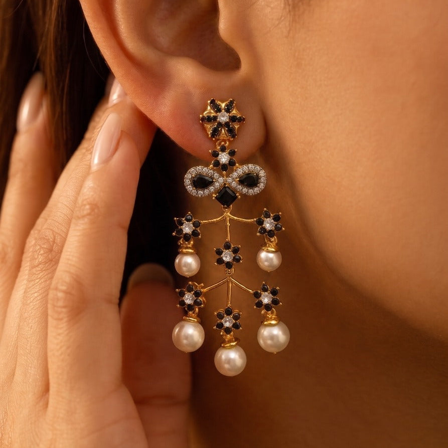 Glamorous Design Gold Plated Crystal Stones Earrings For Girls/women