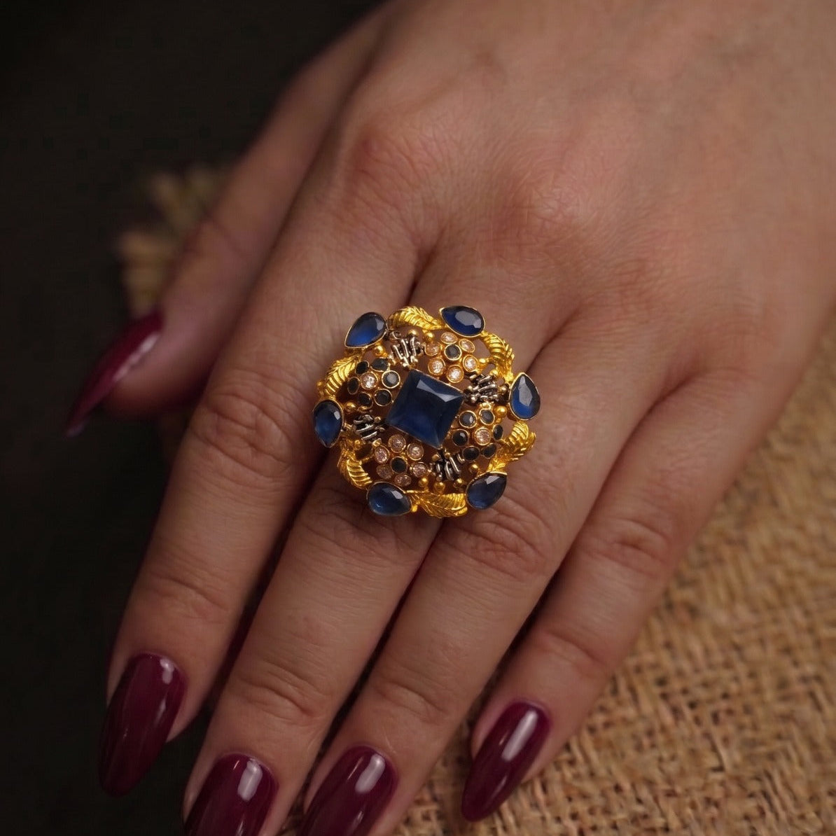 Luminous Design Gold Plated Crystal Stones Ring For Girls/Women
