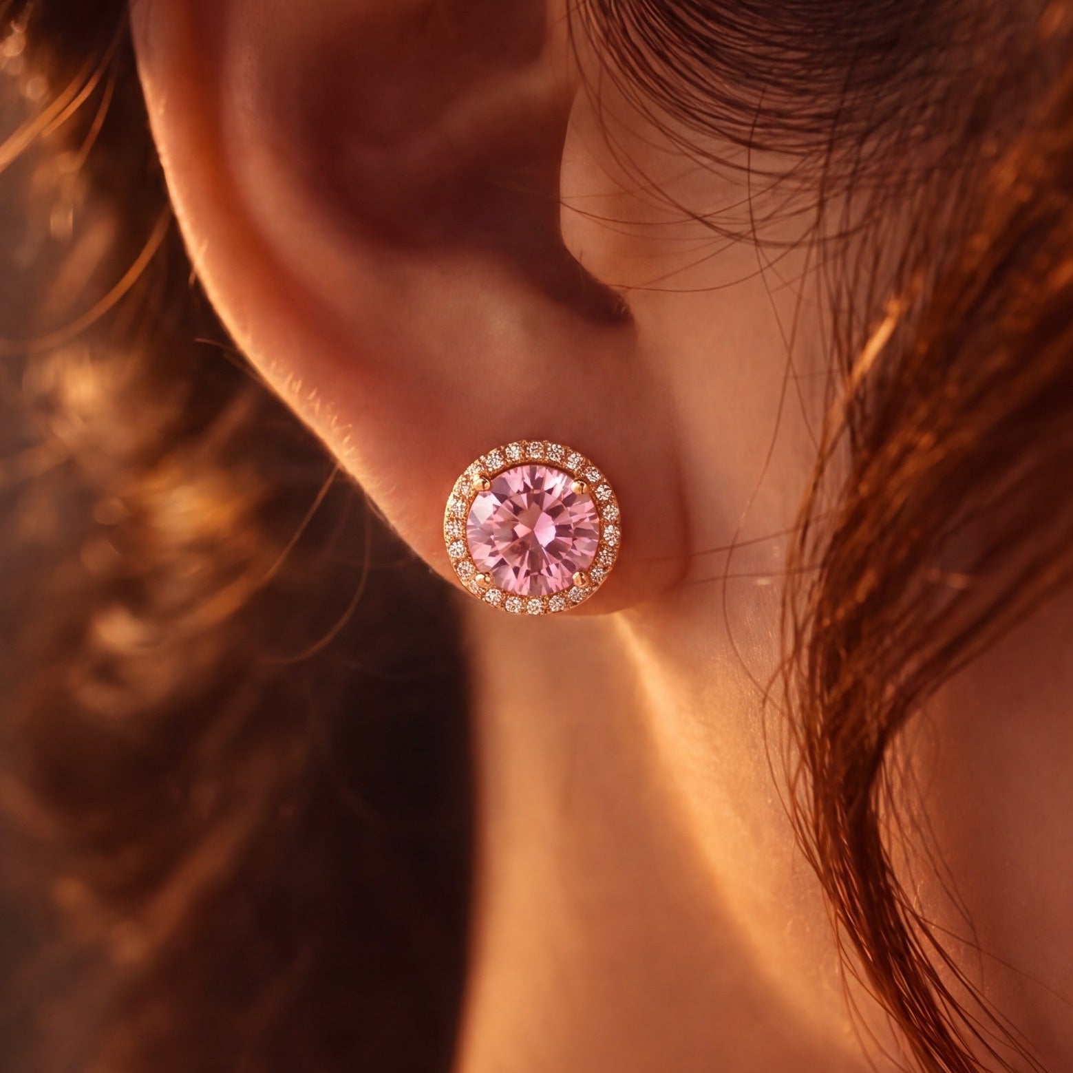 Elegant Design Gold Plated Crystal Stones Earrings For Girls/women