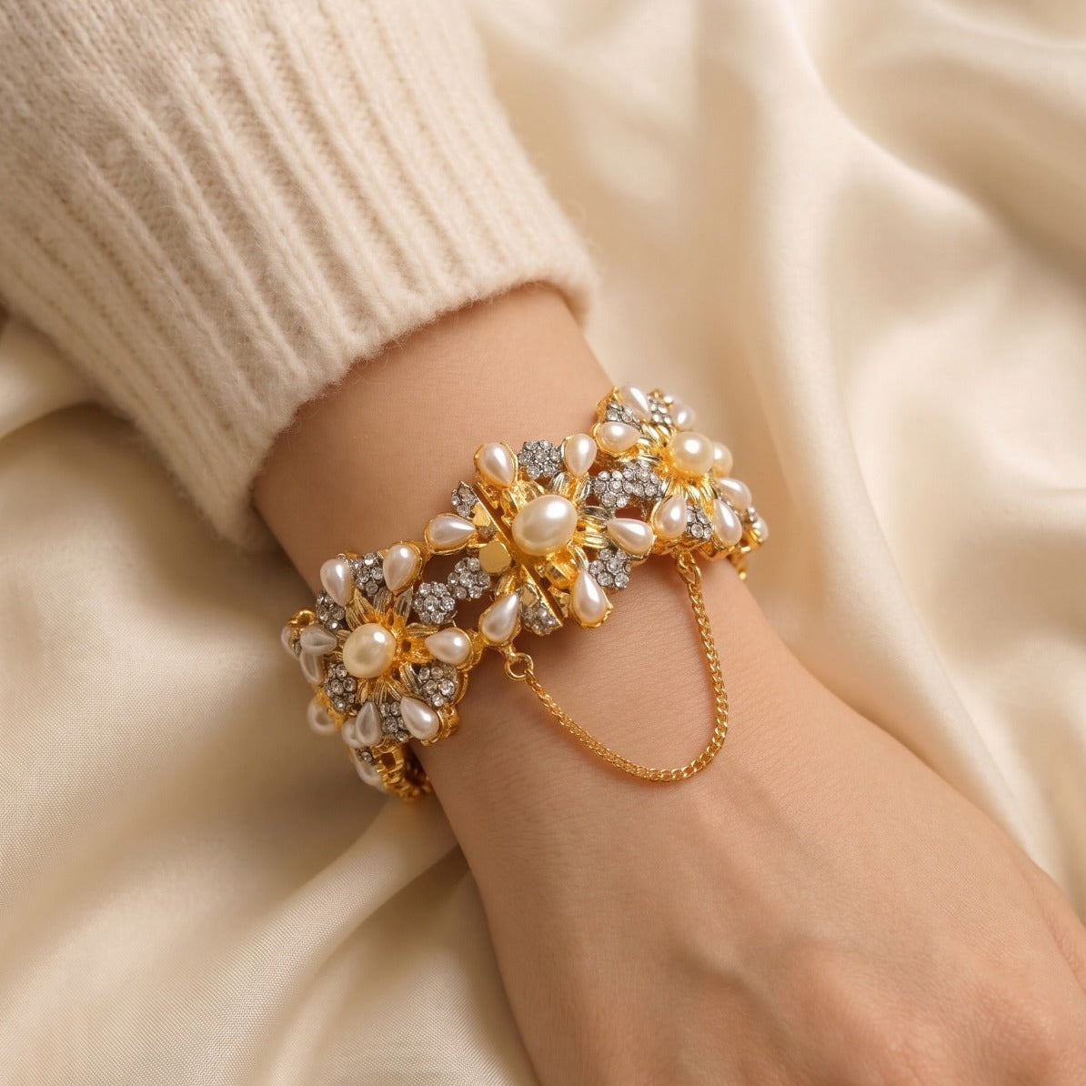 Charming Design Gold Plated Crystal Stones Bangle for Girls/Women