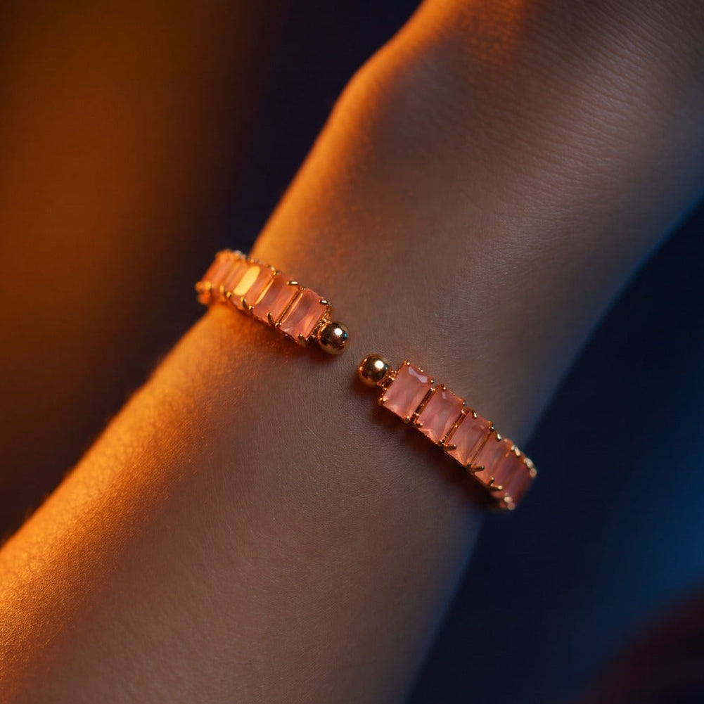 Sparkling Design Gold Plated Crystal Stones Bracelet For Girls/Women