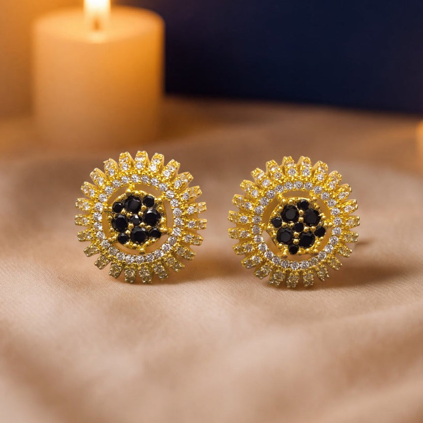 Stylish Design Gold Plated Crystal Stones Earrings For Girls/women