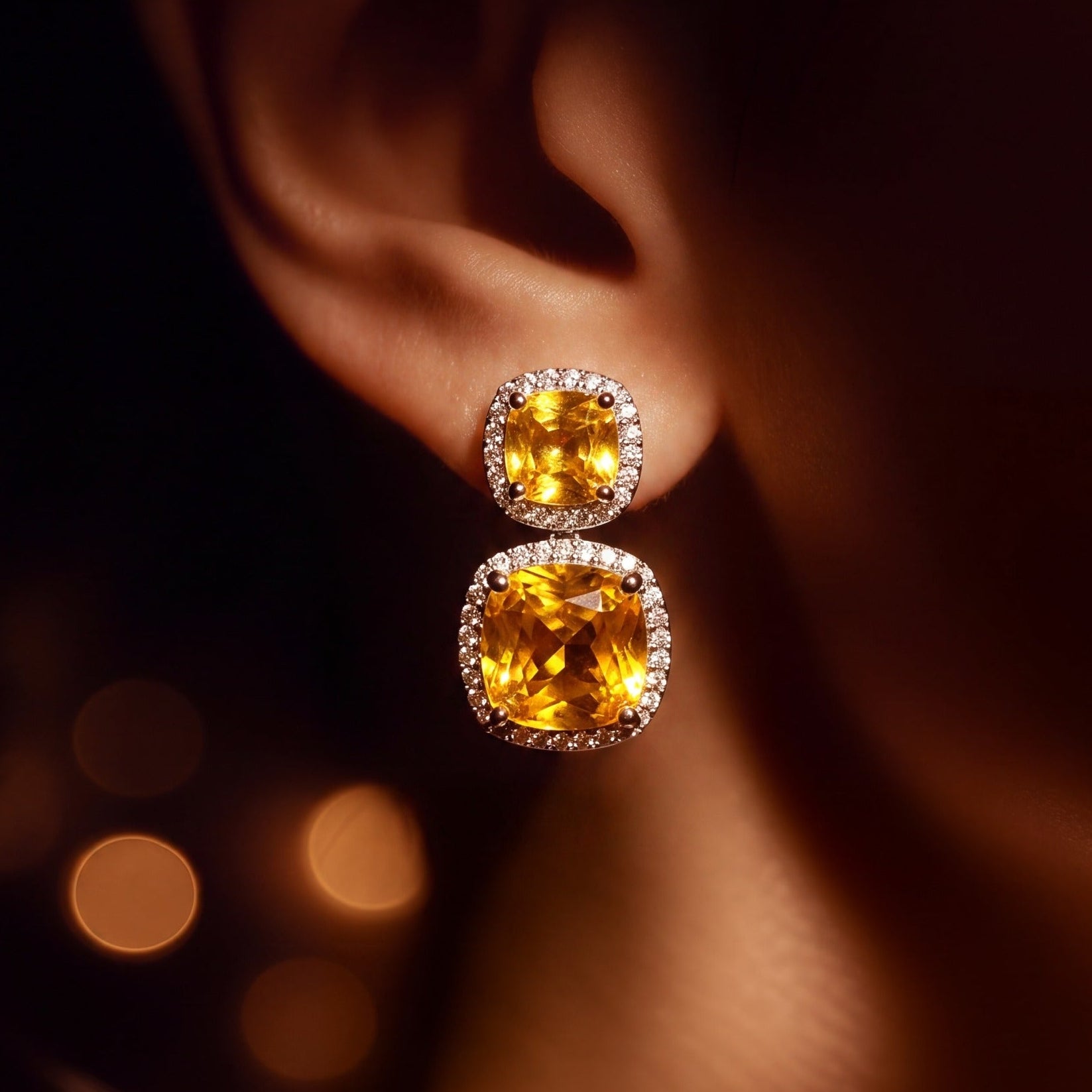 Dazzling Design Silver Plated Crystal Stones Earrings For Girls/women