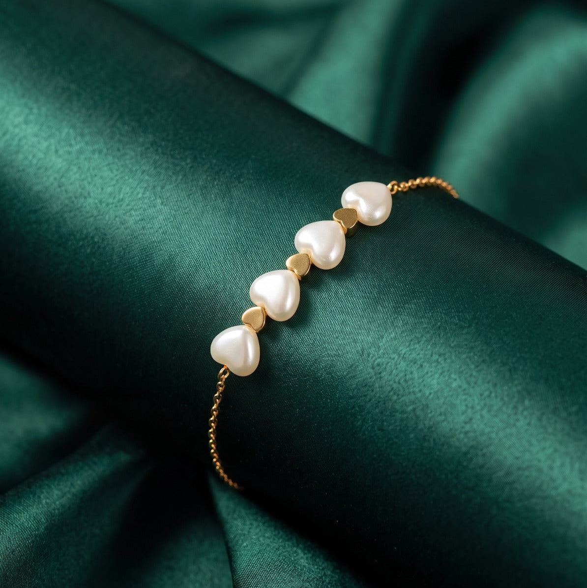 Charming Heart Design Gold Plated Bracelet for Girls/Women