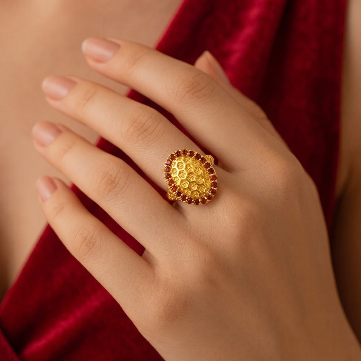 Luminous Design Gold Plated Crystal Stones Ring For Girls/women