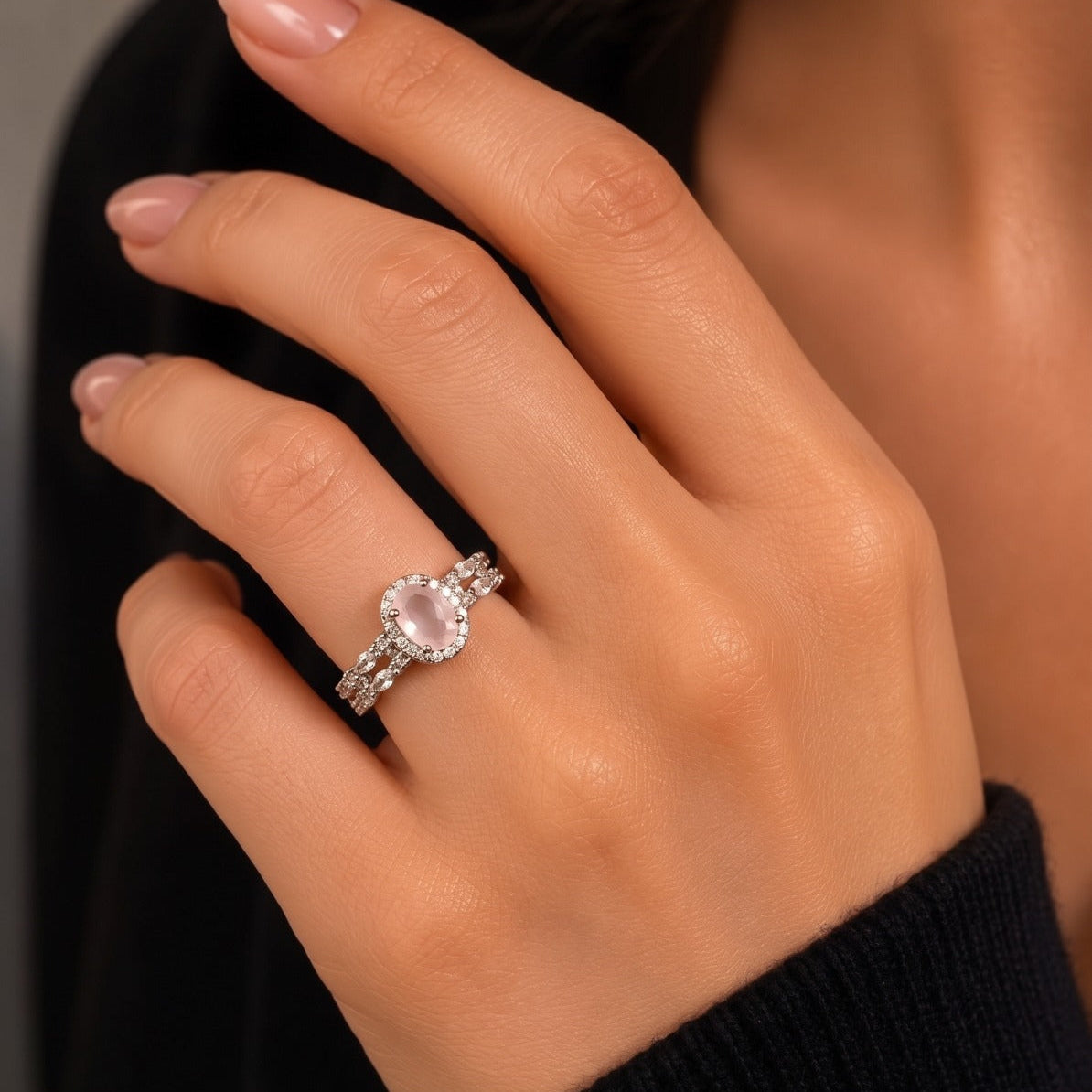 Elegant Design Silver Plated Crystal Stones Ring For Girls/women