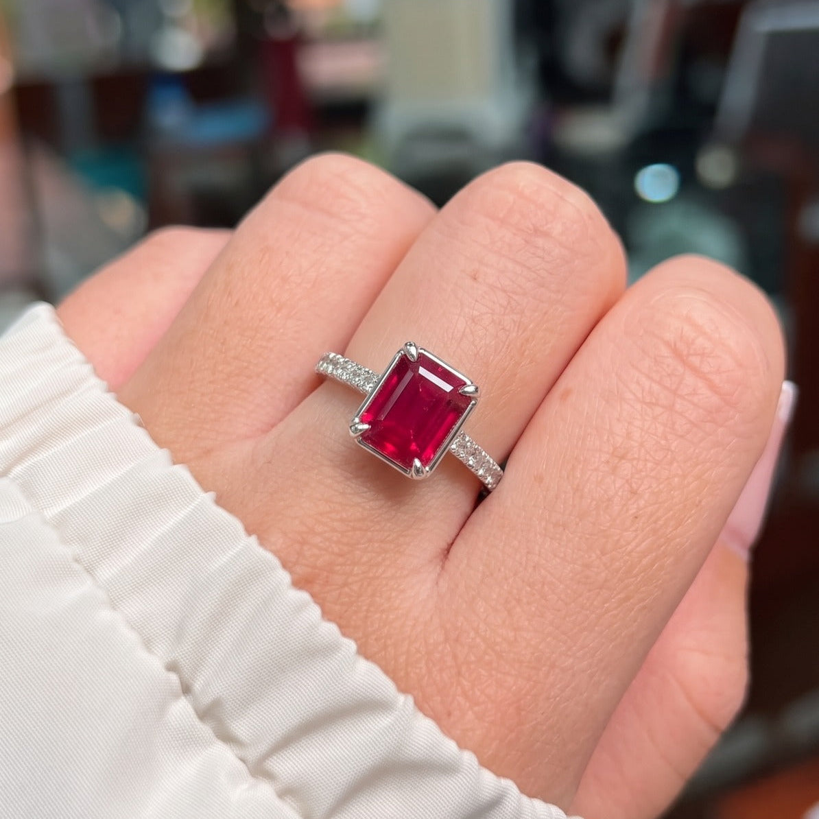 Luminous Design Silver Plated Crystal Stones Ring For Girls/women