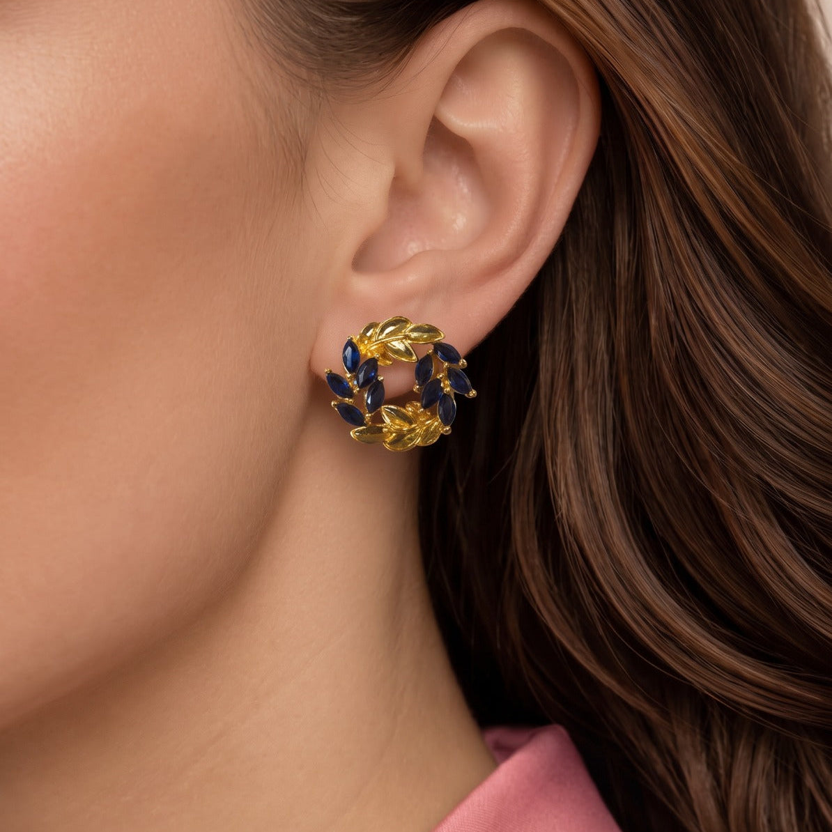 Gorgeous Design Gold Plated Crystal Stones Earrings For Girls/Women
