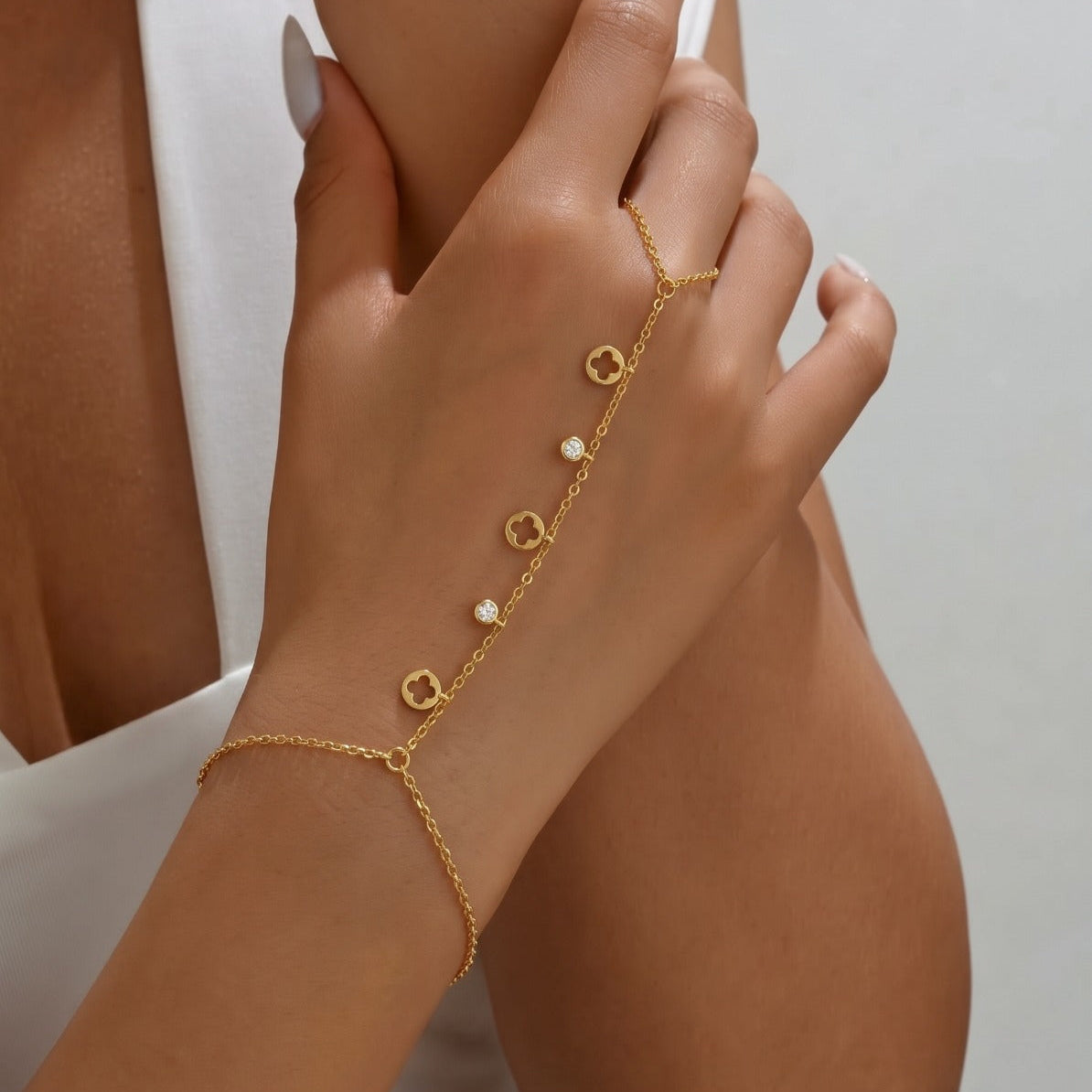 Fancy Design Gold Plated Crystal Stones Bracelet for Girls/Women