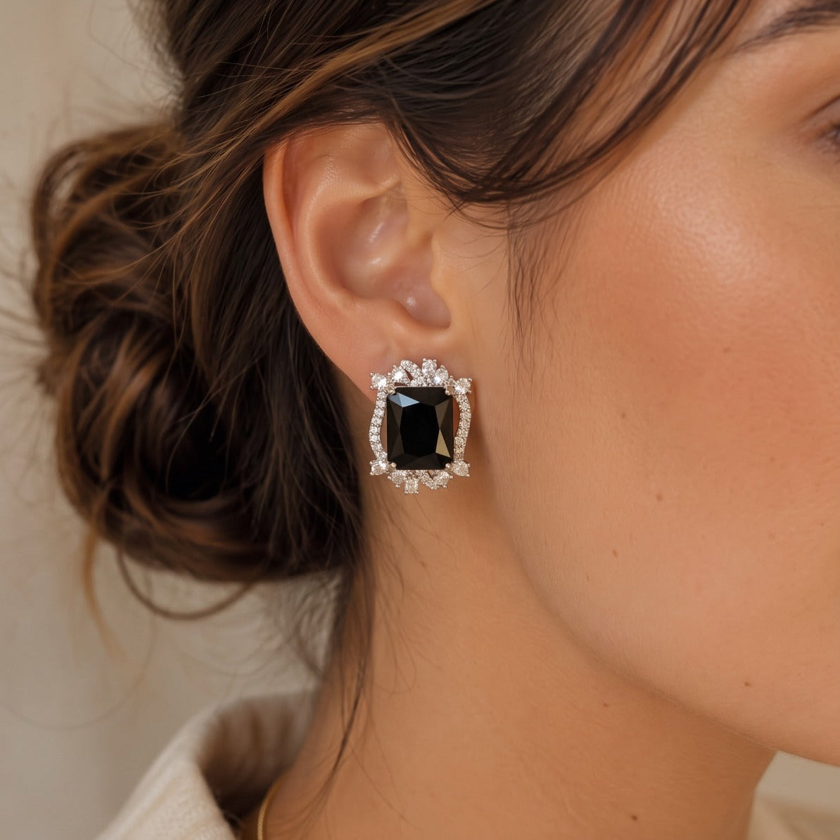 Elegant Design Silver Plated Crystal Stones Earrings For Girls/Women