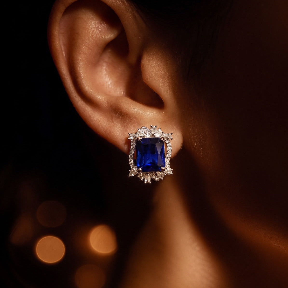 Elegant Design Silver Plated Crystal Stones Earrings For Girls/Women