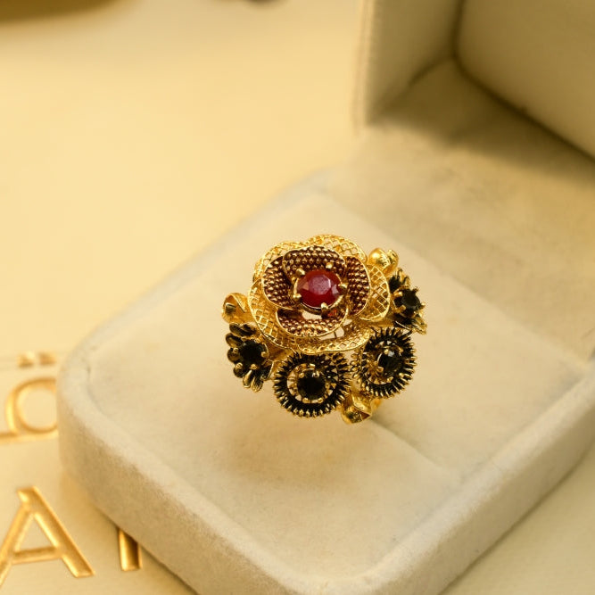 Dazzling Unique Design Gold Plated Ring For Girls/women