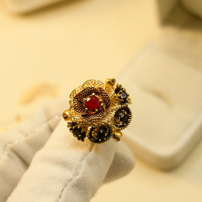 Dazzling Unique Design Gold Plated Ring For Girls/women