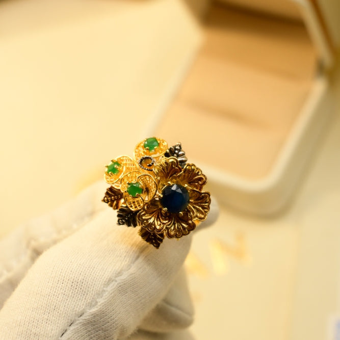 Sparkling Unique Design Gold Plated Ring For Girls/women
