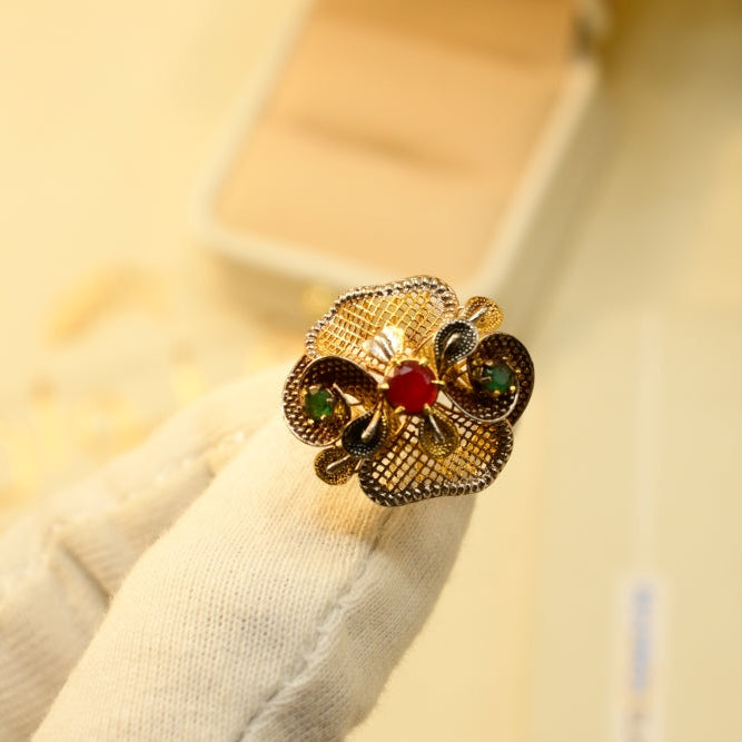 Stylish Unique Design Gold Plated Ring For Girls/women