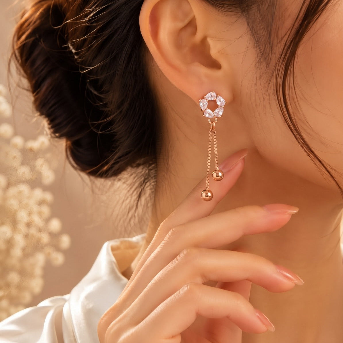 Luminous Design Gold Plated Crystal Stones Earring For Girls/women