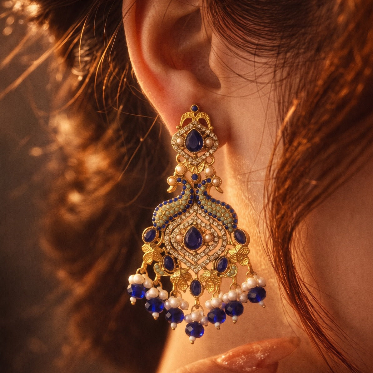 Charming Design Gold Plated Crystal Stones Earring For Girls/women