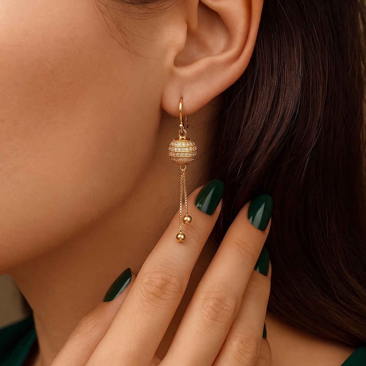 Luminous Design Gold Plated Crystal Stones Earring For Girls/women