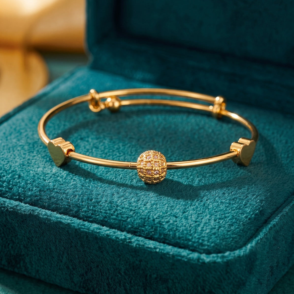 Luxury Design Gold Plated Crystal Stones Bracelet For Girls/women
