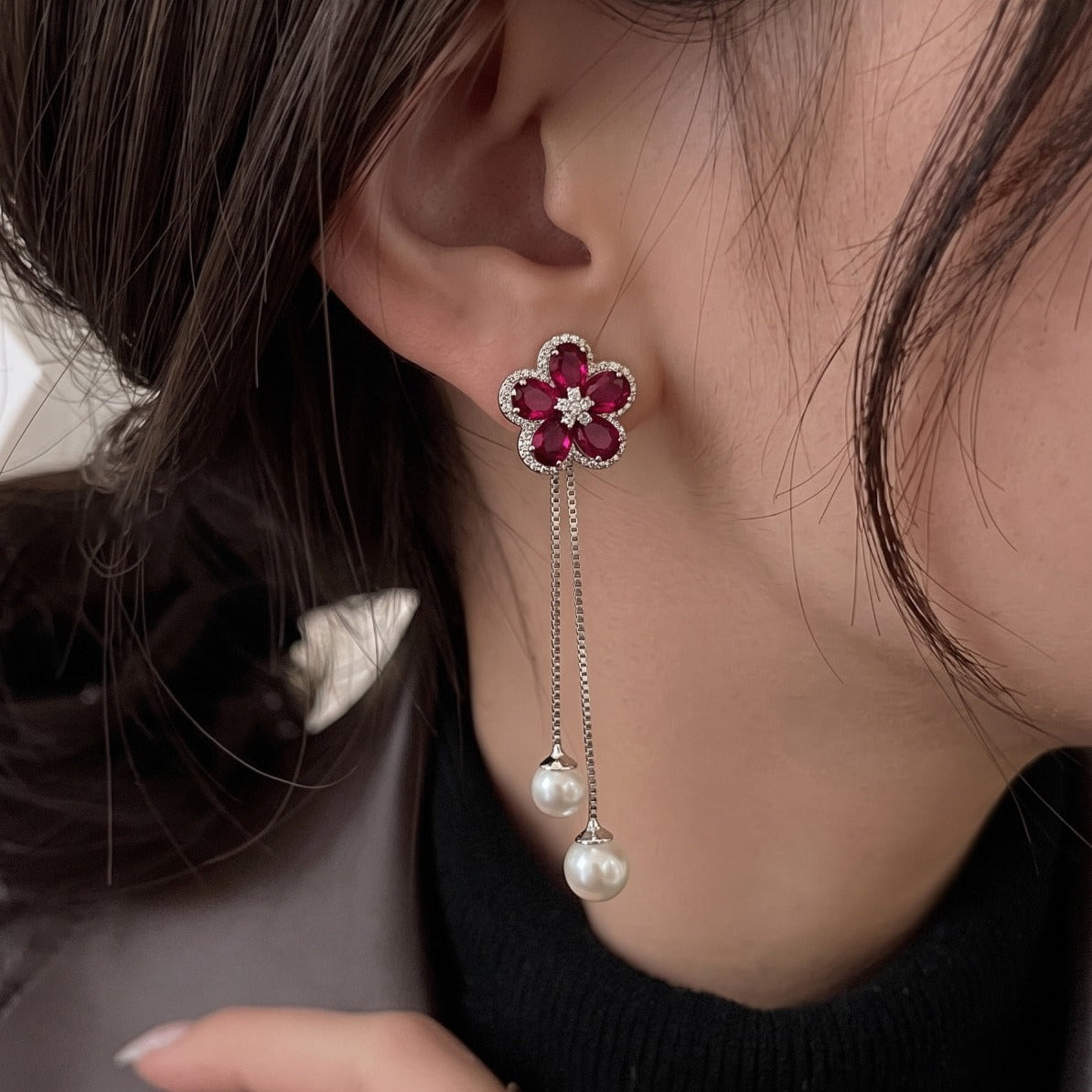 Luminous Design Silver Plated Crystal Stones Earring For Girls/women
