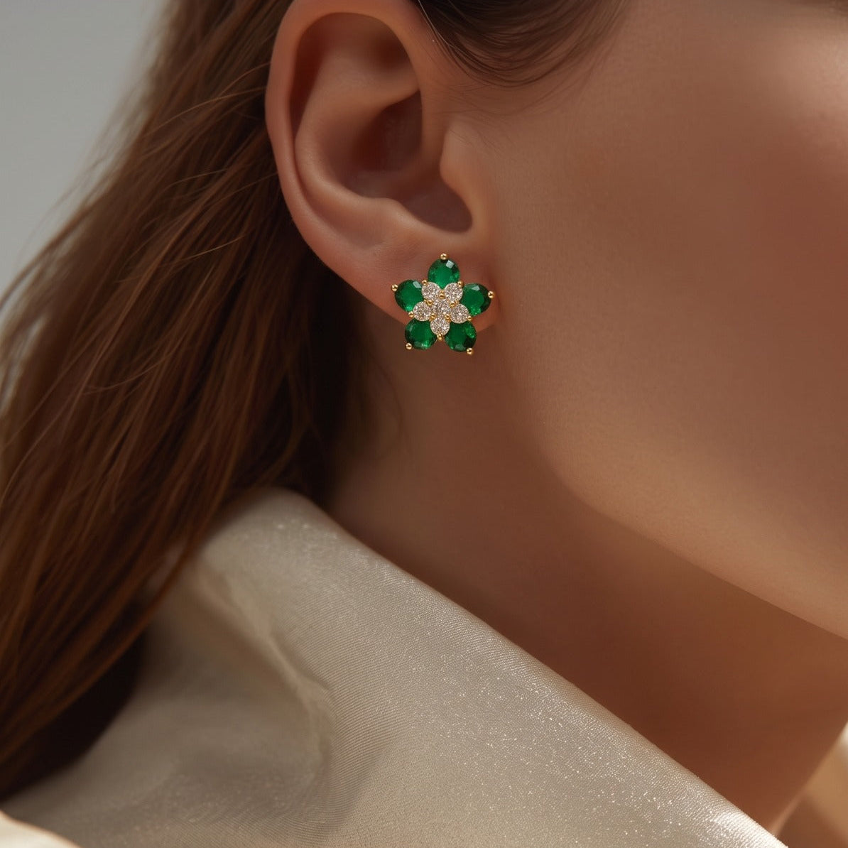 Glamorous Design Gold Plated Crystal Stones Earrings For Girls/women