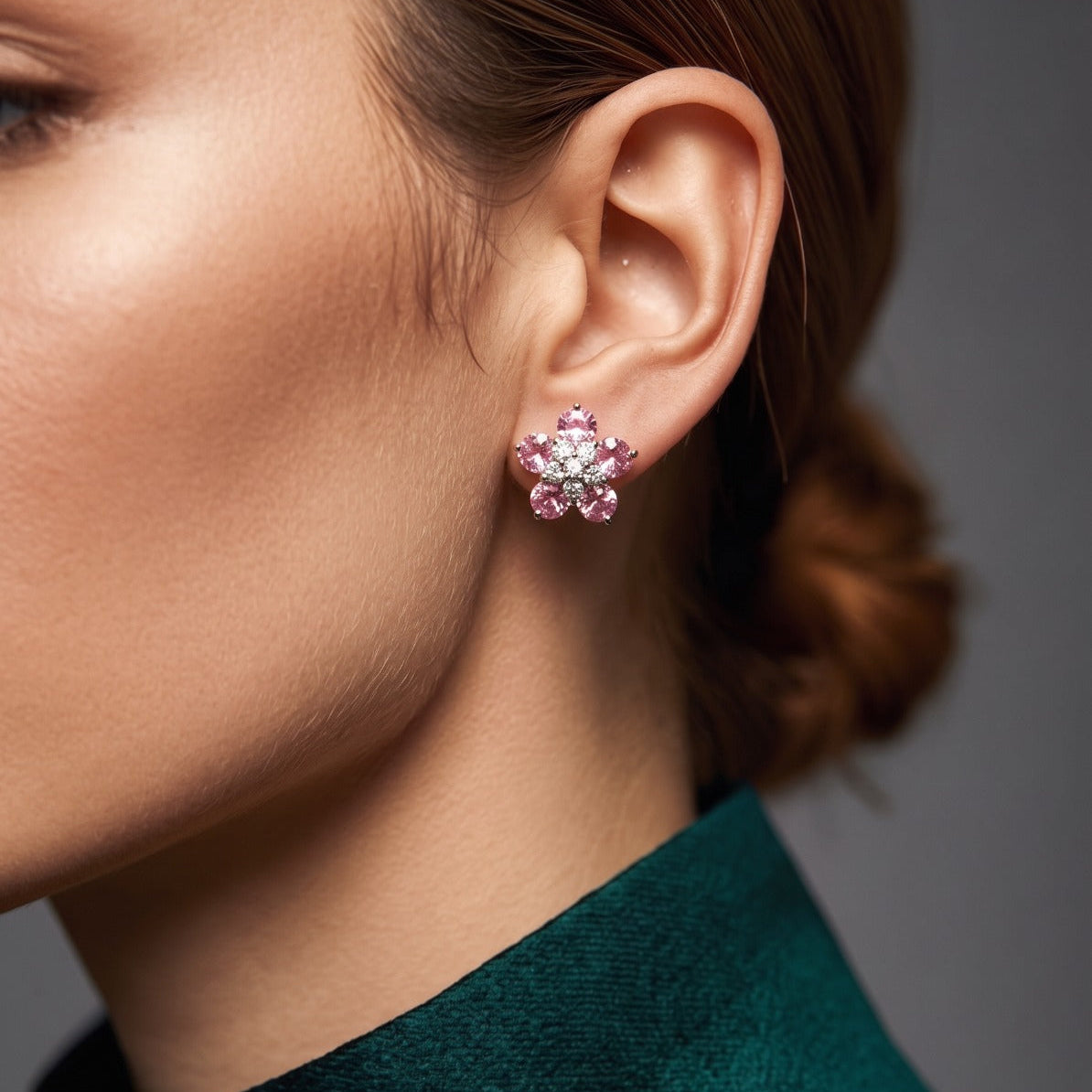 Charming Design Silver Plated Crystal Stones Earrings For Girls/women