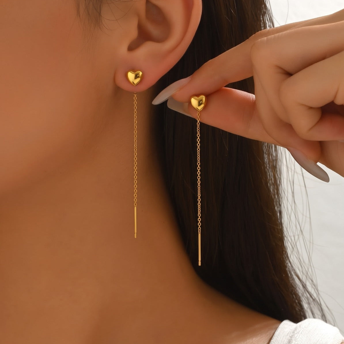 Fancy Heart Design Gold Plated Earring For Girls/women