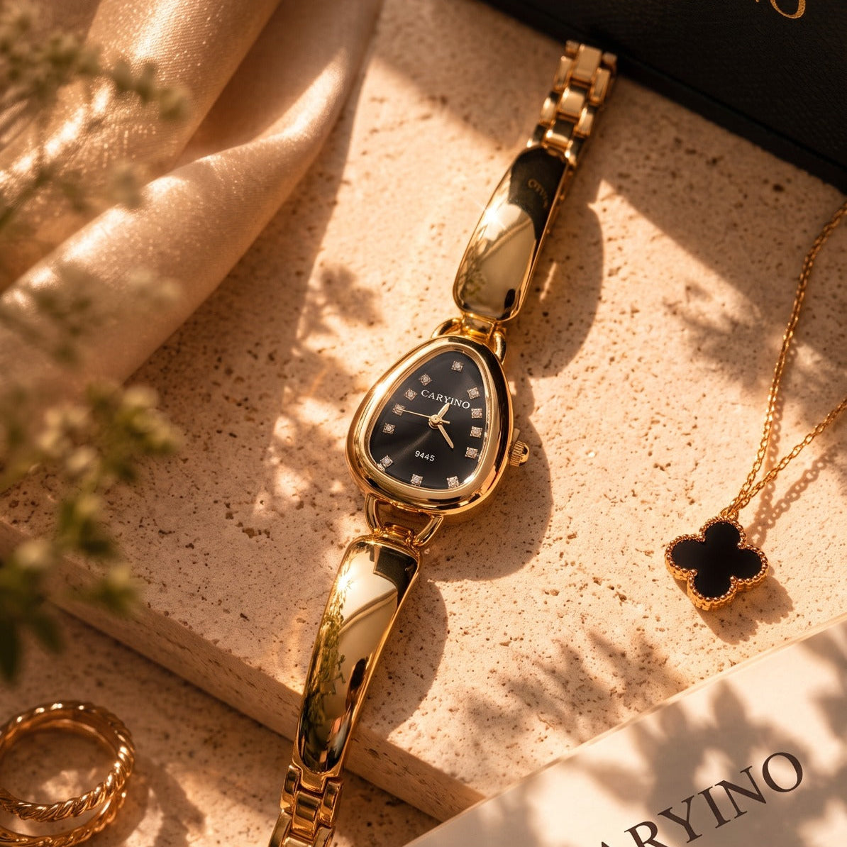 Stylish Watch Design Gold Plated Crystal Stones Bracelet for Girls/Women